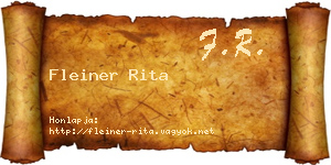 Fleiner Rita névjegykártya