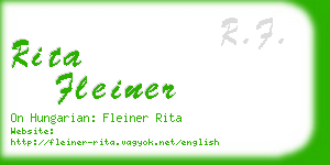 rita fleiner business card